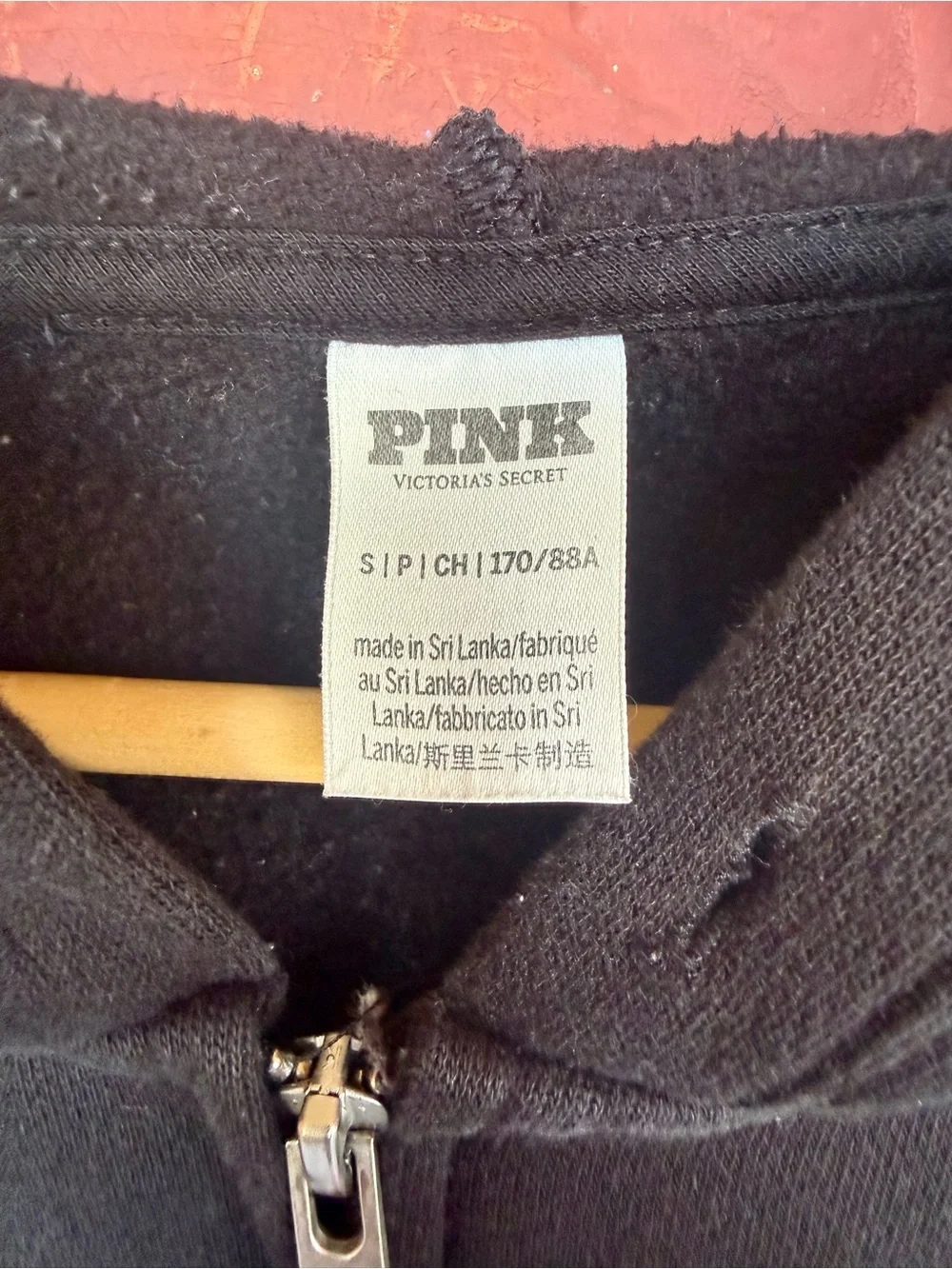 PINK Victoria's Secret Black Full-Zip Hoodie - Picture 2 of 2